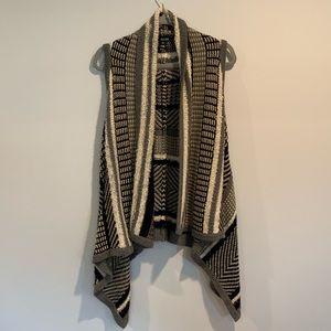 Black/Grey Open Front Sweater